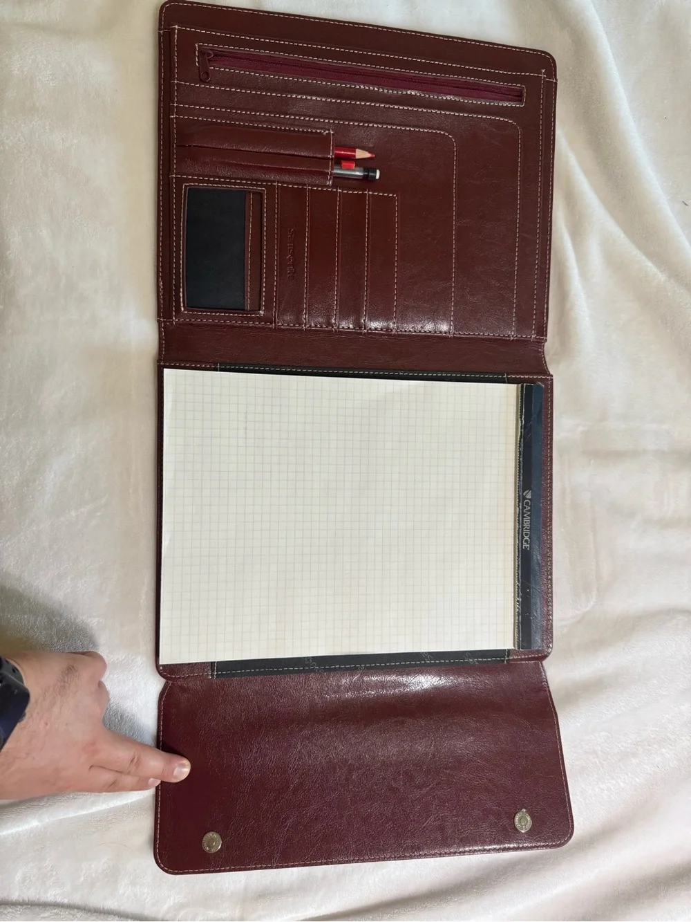 samsonite red leather binder